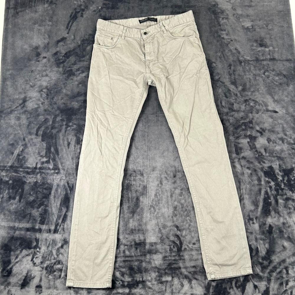 Zara Man Chinos Mens 32 Tan Basic Collection Slim Fit Khaki Pants